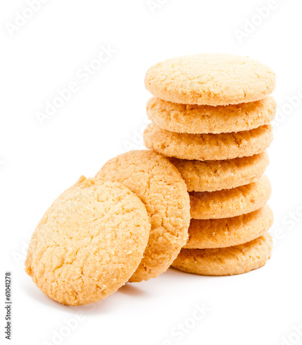 Milk cookies isolated on white background