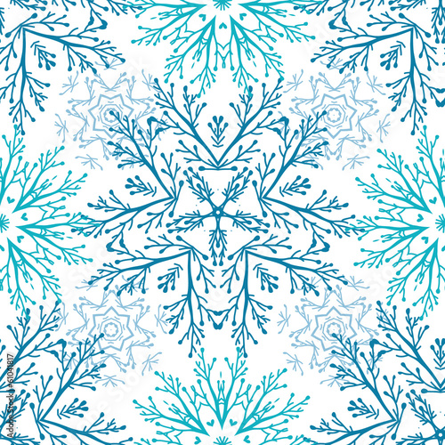 Vector abstract branches vignettes seamless pattern background