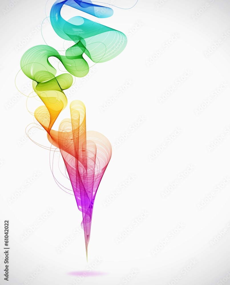 Obraz premium Abstract colorful background with wave, illustration