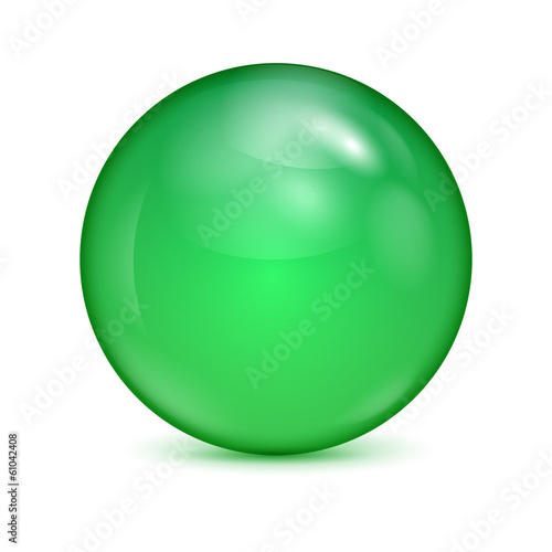 green glass bowl isolated on white background.shiny sphere.vecto