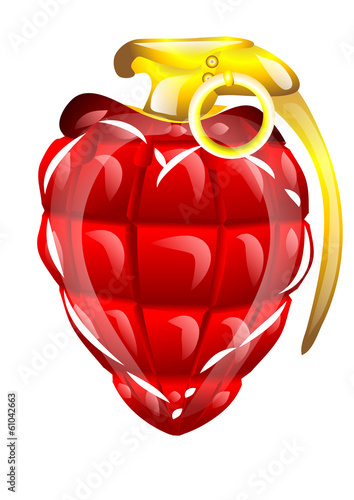 Hand grenade in a heart shape