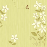 Seamless Floral Card Green