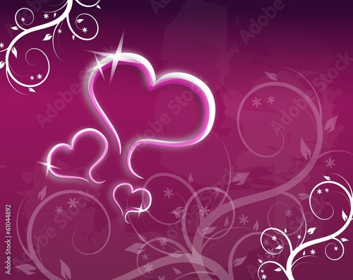 Hearts on background