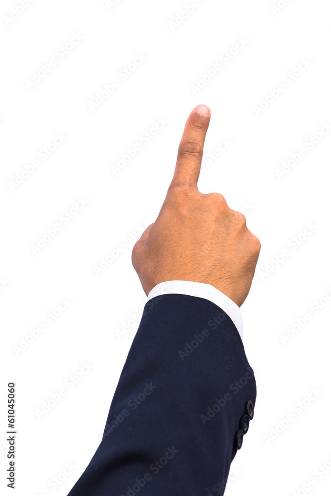 hand touching virtual screen isolated on white background hand touching virtual screen isolated on white background