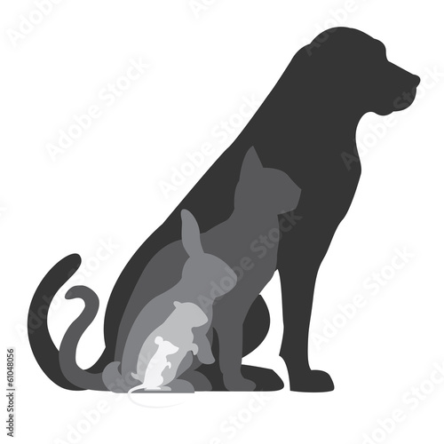 Animal silhouettes composition