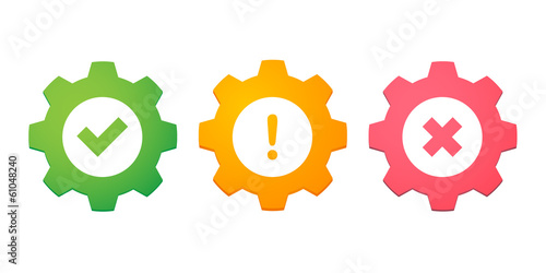 Gears with survey icons