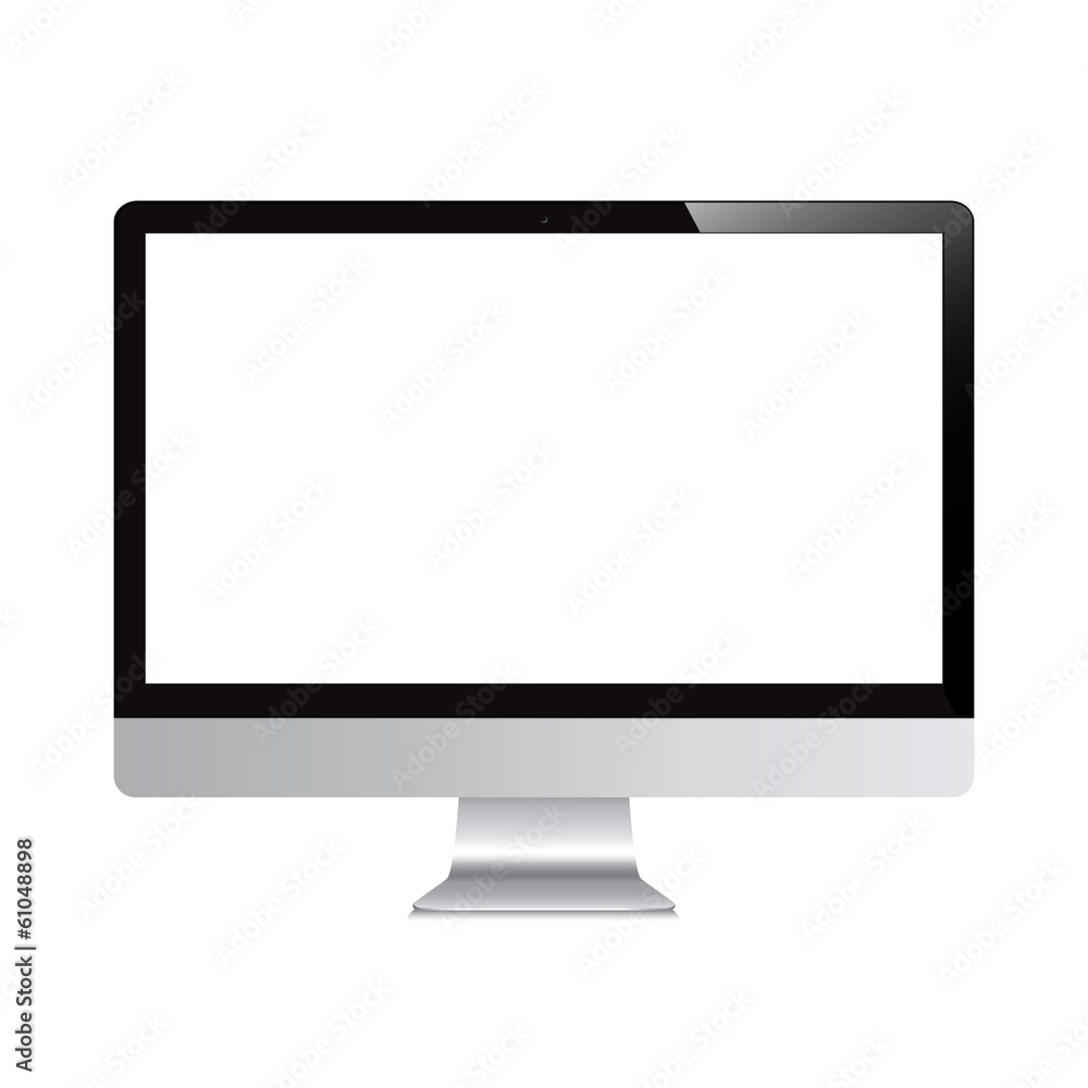 Vector computer display isolated on white background Vector computer display isolated on white background