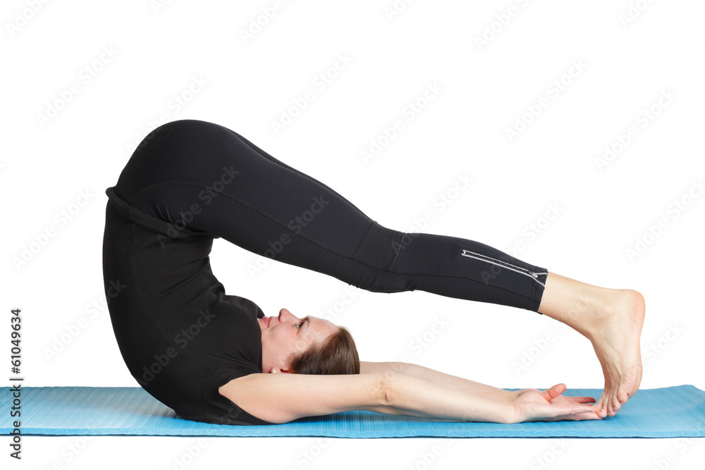 Active woman doing her exercise indoor. Active woman doing her exercise indoor.