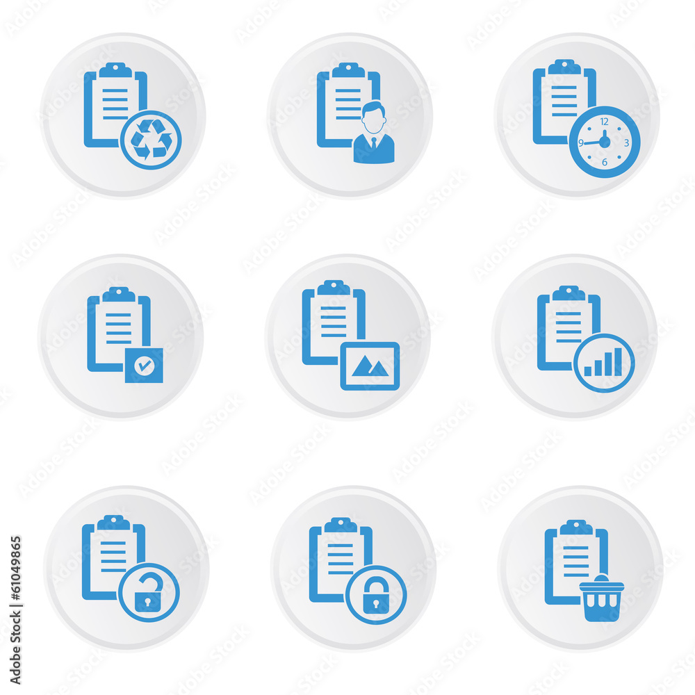 Documents icons on white background Documents icons on white background