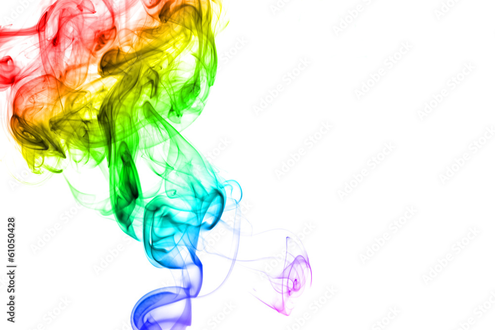 Rainbow smoke isolated on white background Rainbow smoke isolated on white background