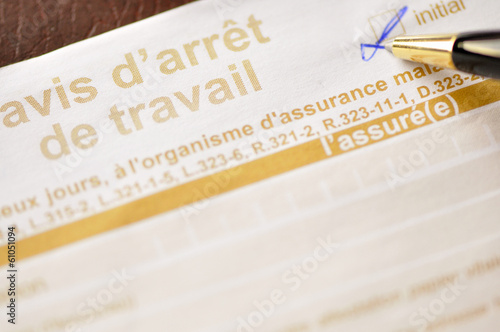 Avis d'arrêt de travail