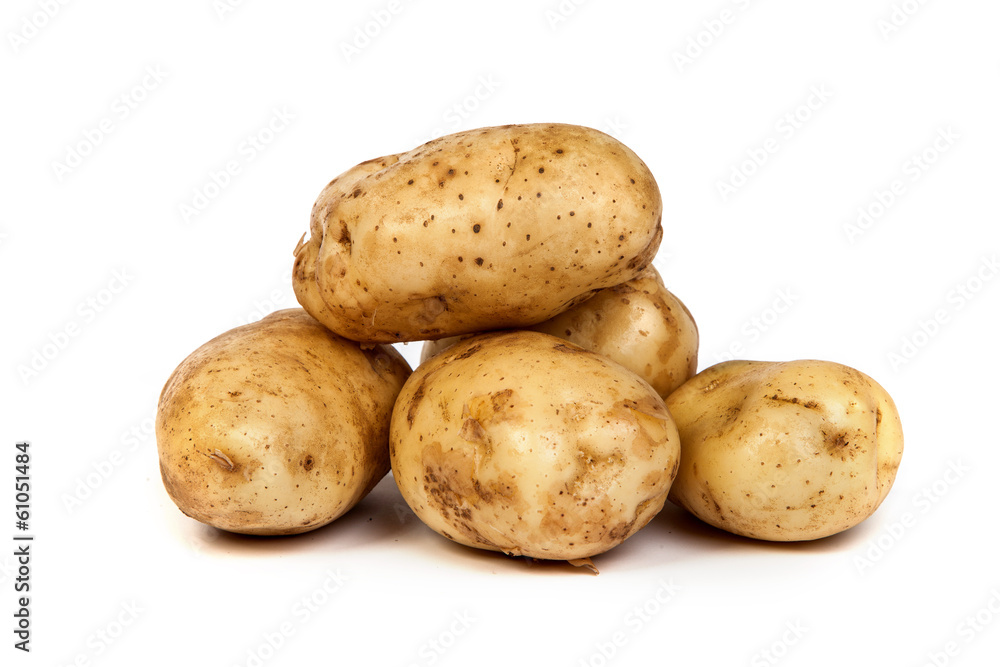 Group of potatoes isolated on white Group of potatoes isolated on white