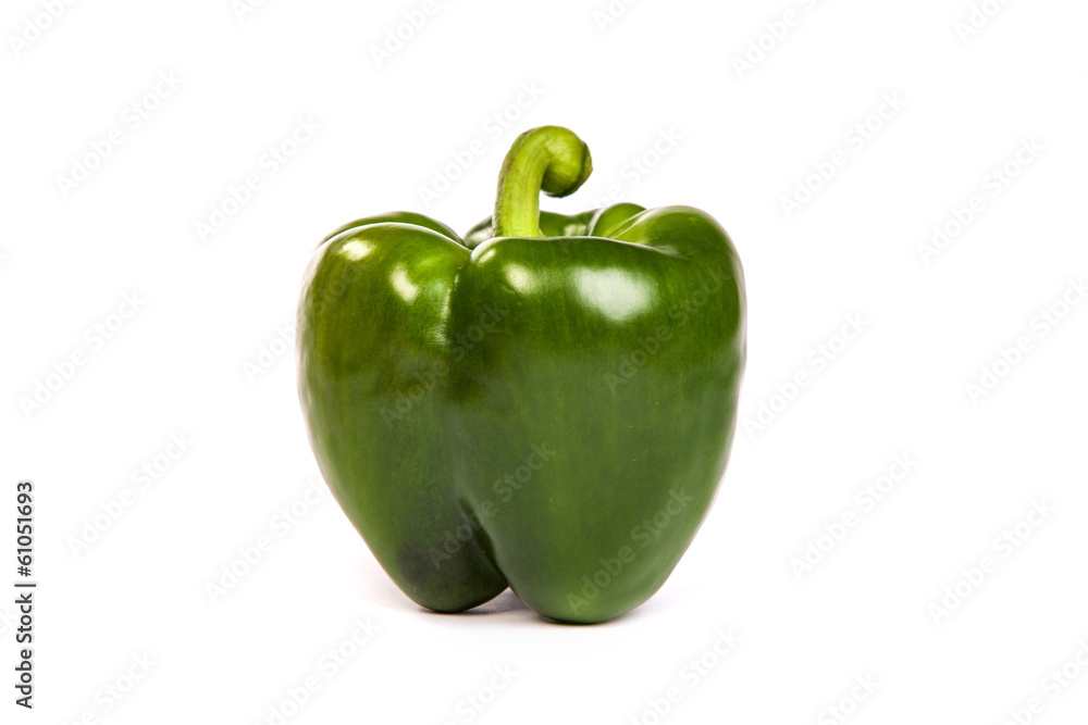 A green sweet bell pepper isolated on white A green sweet bell pepper isolated on white