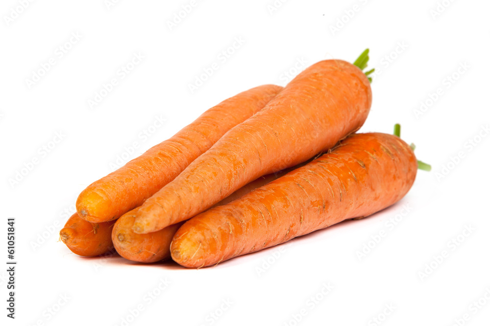 Bunch of fresh carrot isolated on white Bunch of fresh carrot isolated on white