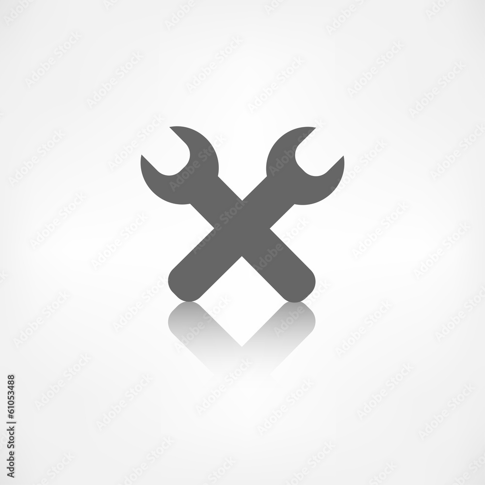 Repair tools icon. Wooden background Repair tools icon. Wooden background
