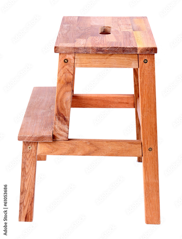Small wooden ladder, isolated on white Small wooden ladder, isolated on white