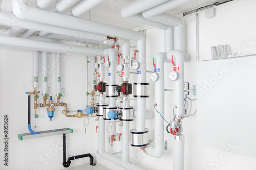 Service utility area in the new house cellar.