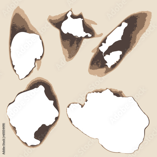 burnt holes in paper