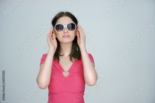 Sexy woman in trendy sunglasses © stryjek