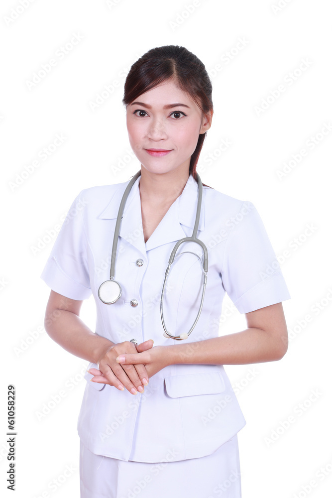 nurse with stethoscope isolated on white background nurse with stethoscope isolated on white background