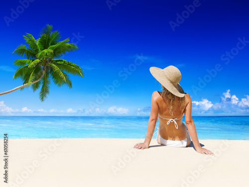 Woman Relaxing on the Beach