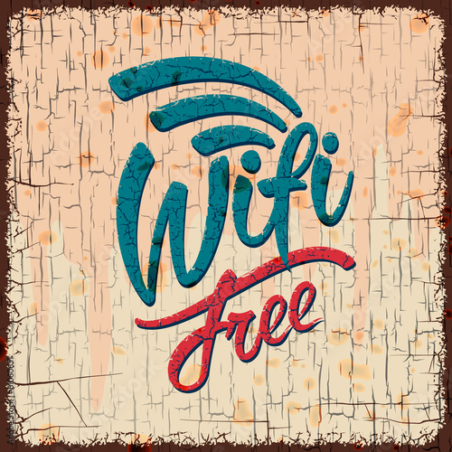 Free wifi symbol retro style, vector Eps10 image.