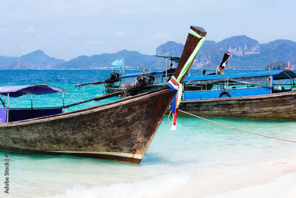 Traditional long tail boats Traditional long tail boats