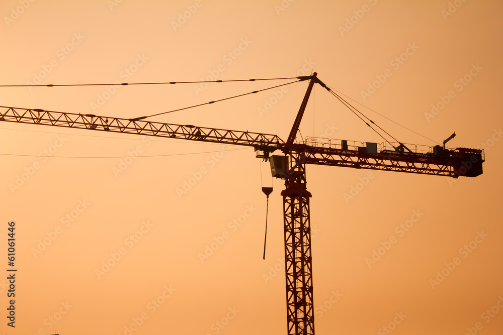 Cranes construction silhouette Cranes construction silhouette