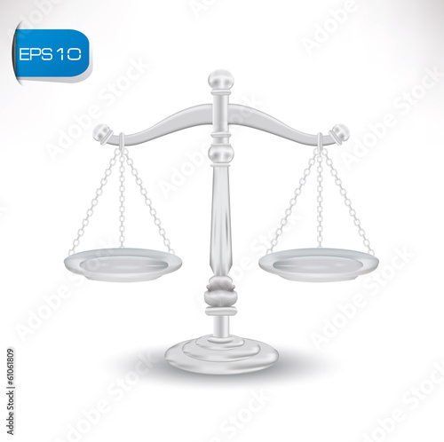 scales of justice on white background