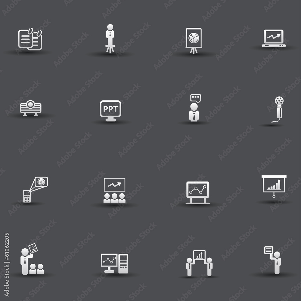 Presentation and business concept icons Presentation and business concept icons