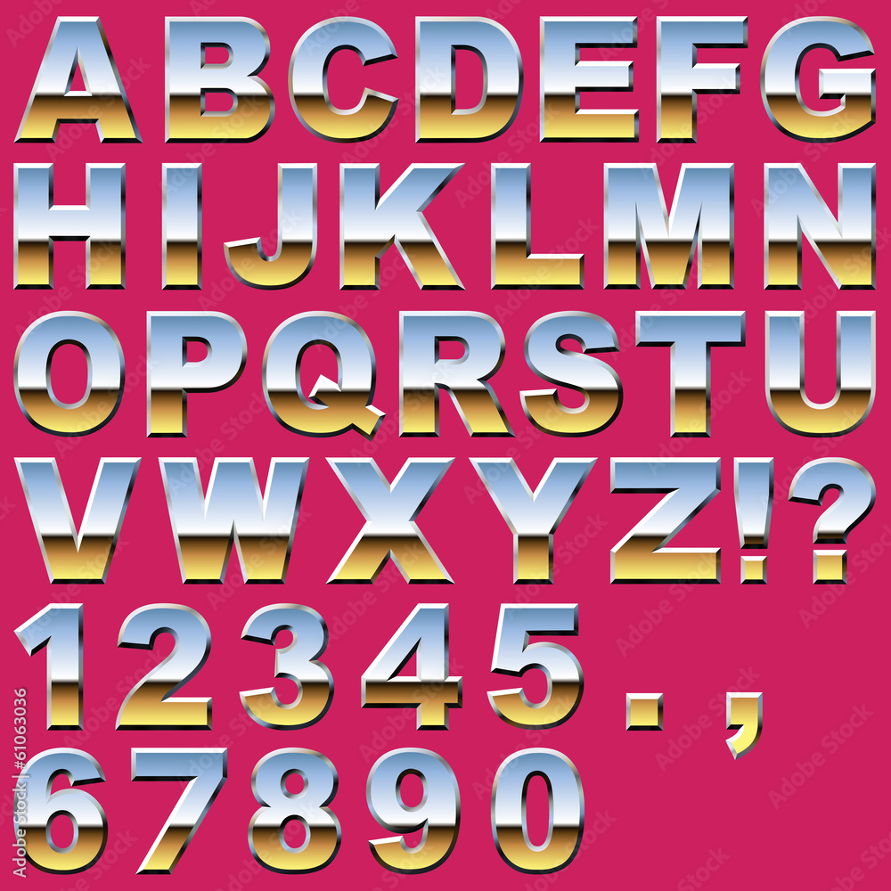 Chrome Letters and Numbers Chrome Letters and Numbers