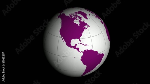 country map with grid globe spinning
