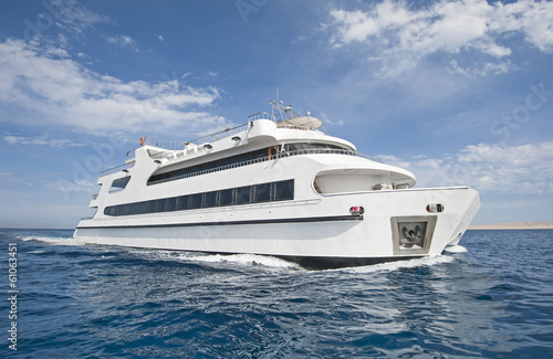 Large luxury catamaran at sea © Paul Vinten