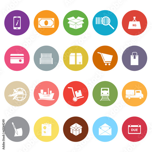 Shipment flat icons on white background