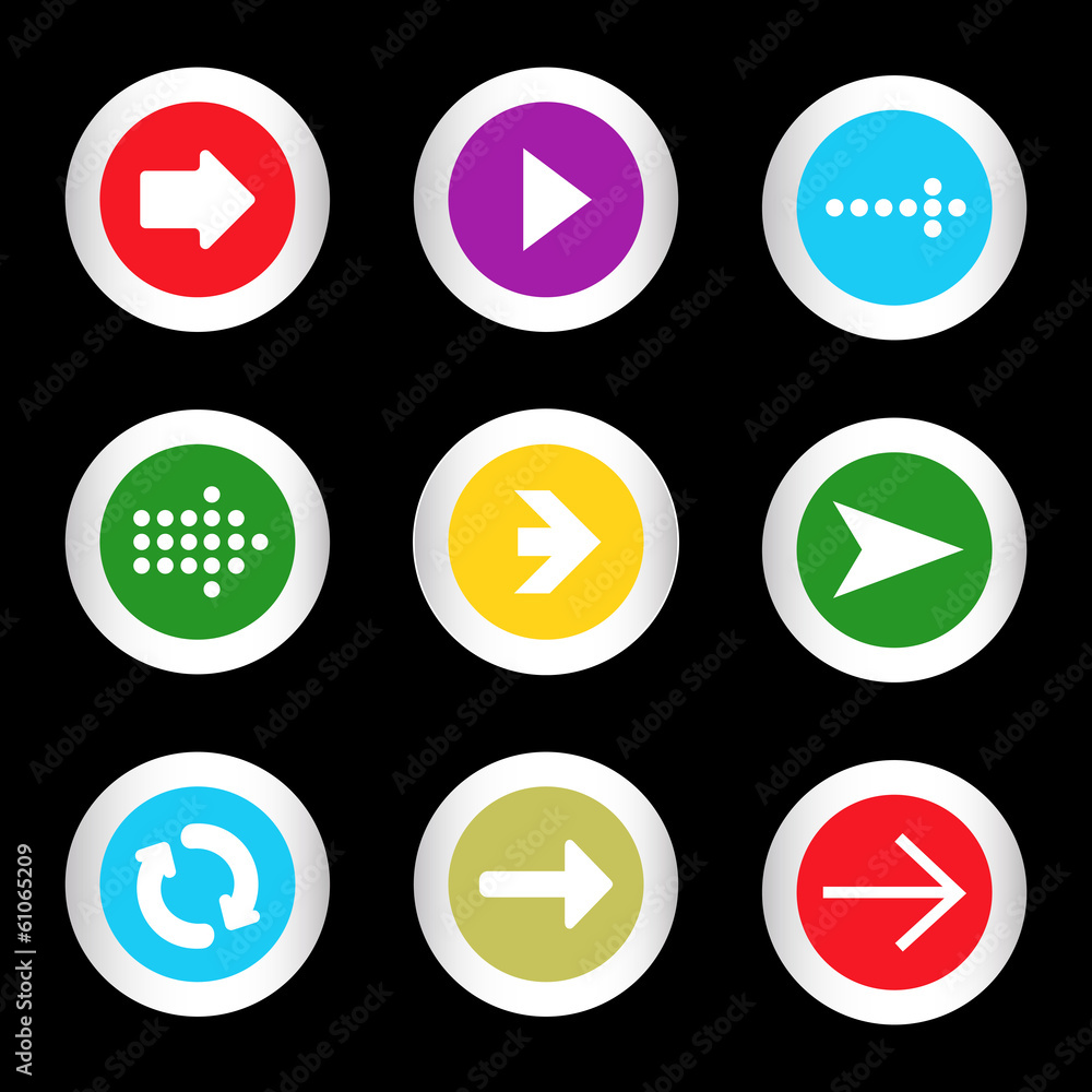 Arrow sign icon set in circle shape internet button Arrow sign icon set in circle shape internet button
