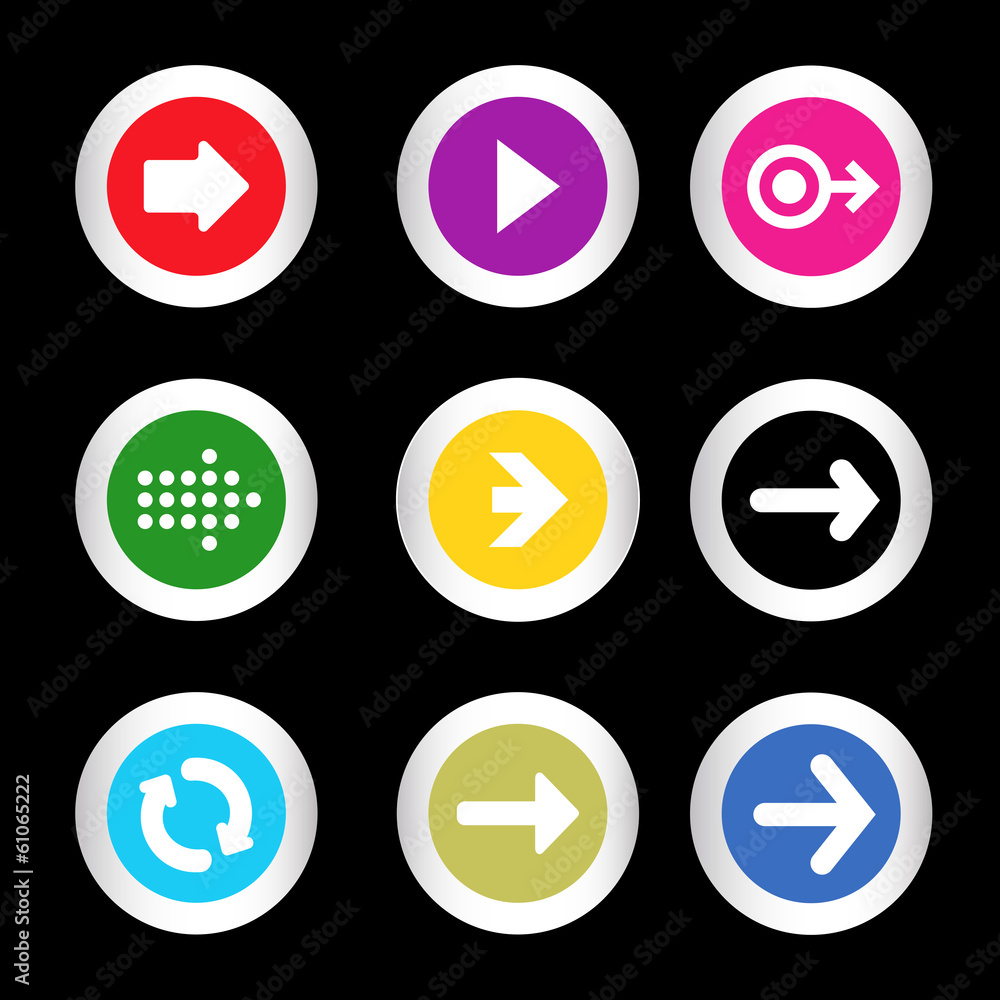 Arrow sign icon set in circle shape internet button Arrow sign icon set in circle shape internet button