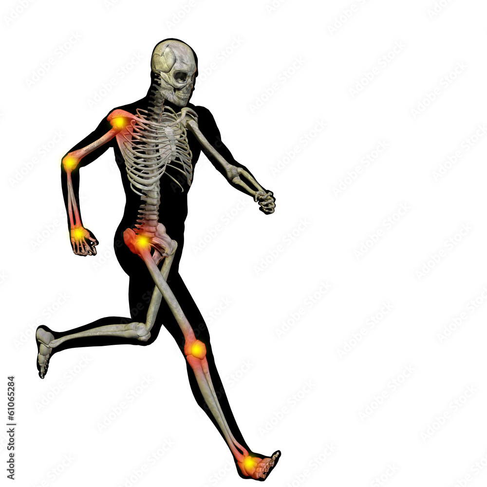 3D human man anatomy with articular pain 3D human man anatomy with articular pain