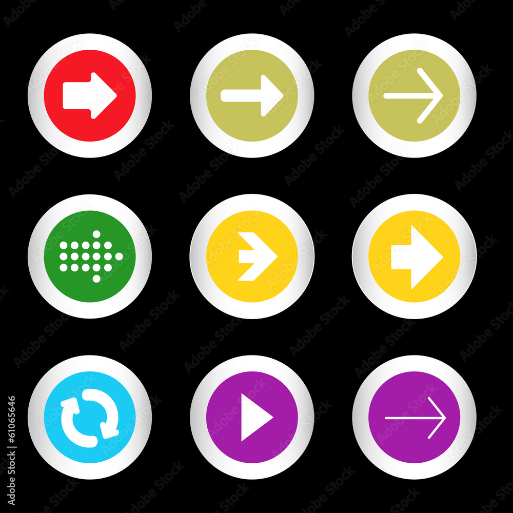 Arrow sign icon set in circle shape internet button Arrow sign icon set in circle shape internet button