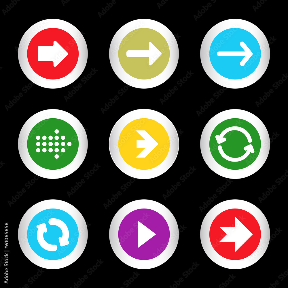 Arrow sign icon set in circle shape internet button Arrow sign icon set in circle shape internet button