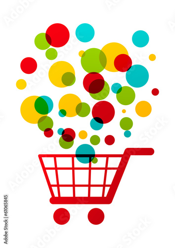 Shopping cart with color circles