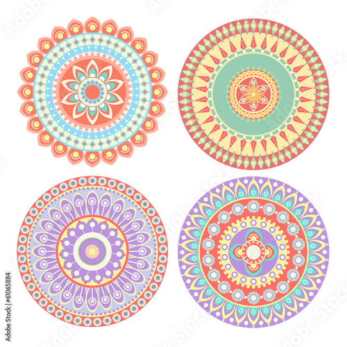 Colorful Circle Indian Pattern Vector