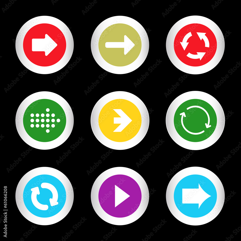 Arrow sign icon set in circle shape internet button Arrow sign icon set in circle shape internet button