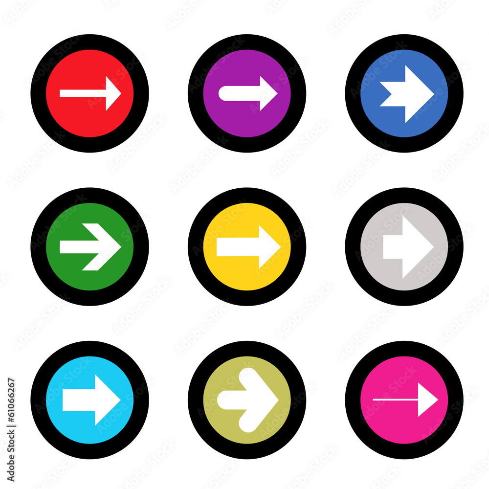 Arrow sign icon set in circle shape internet button Arrow sign icon set in circle shape internet button