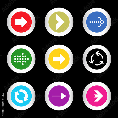 Free Download Arrow sign icon set in circle shape internet button - GFXLoad