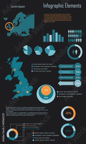 Infographic Elements with Uk and Europe