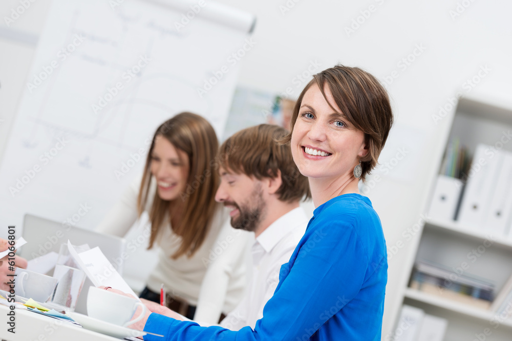 Fototapeta premium lächelnde frau in einem seminar