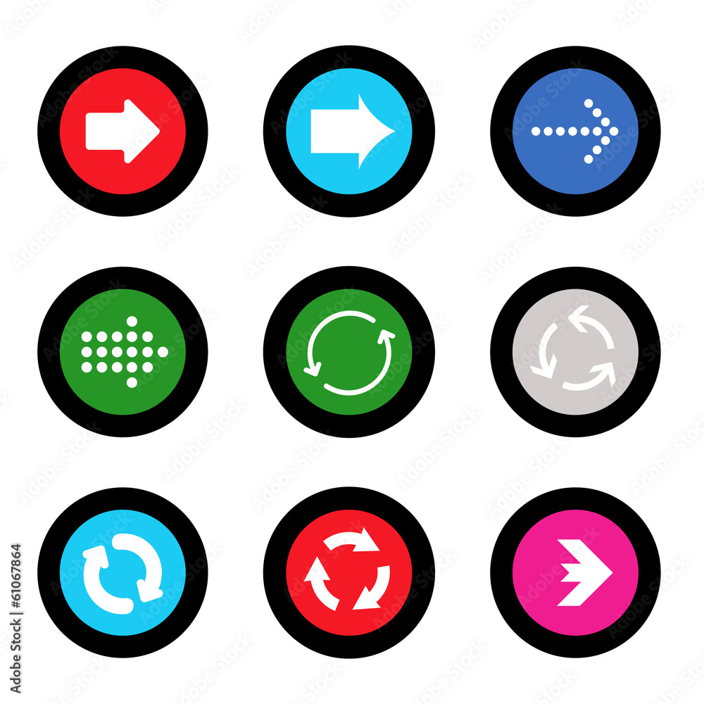 Arrow sign icon set in circle shape internet button Arrow sign icon set in circle shape internet button
