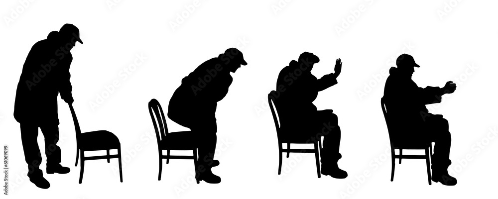 vector silhouette old man Stock Vector | Adobe Stock