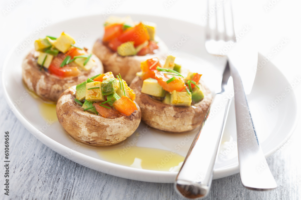 baked stuffed champignons with vegetables baked stuffed champignons with vegetables