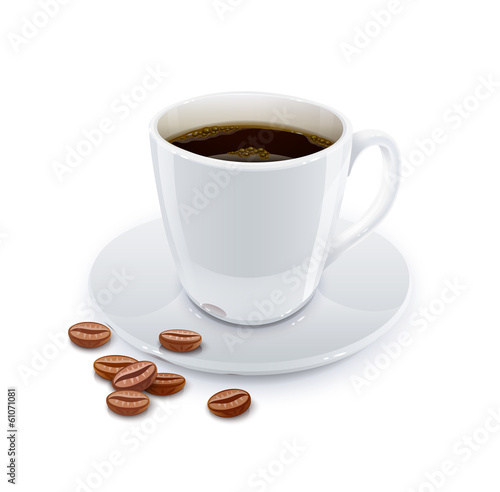 Cup of coffee with grain. Eps10 vector illustration. Isolated